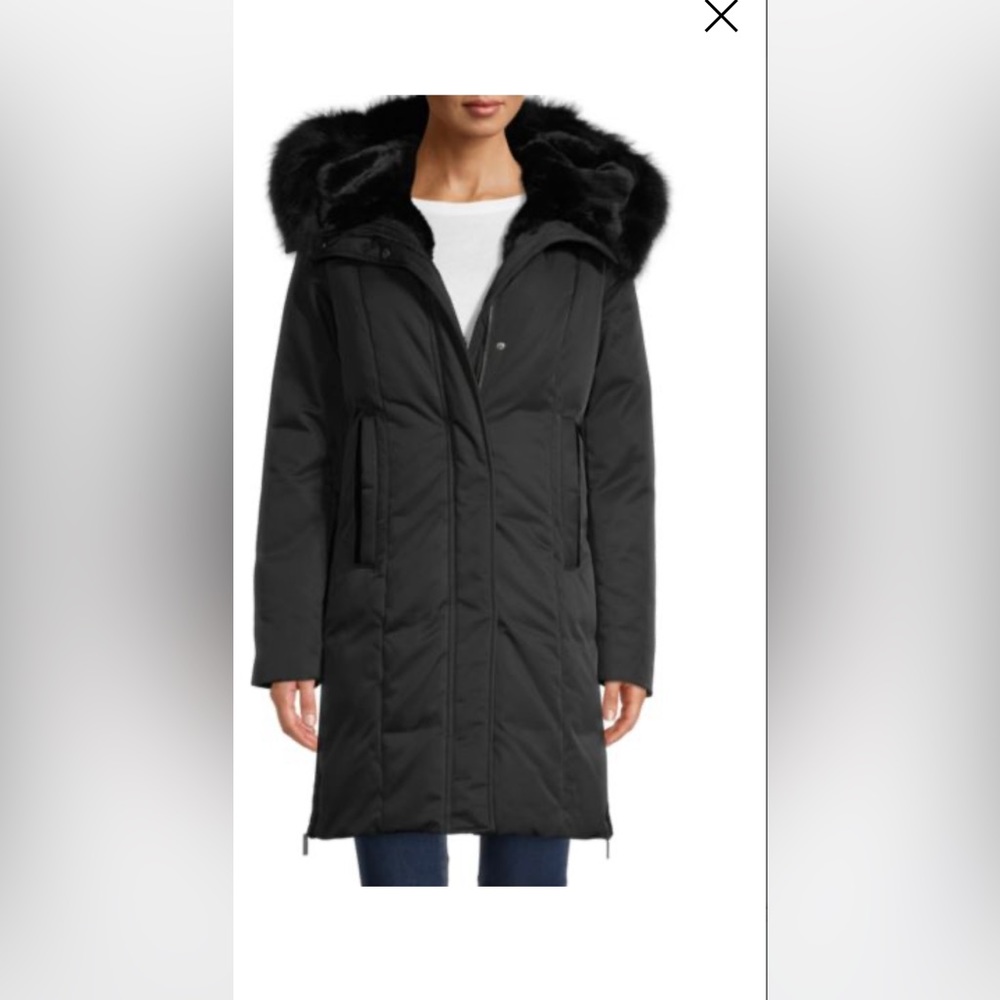 NWT DAWN LEVY LUNA FOX FUR TRIM DOWN JACKET